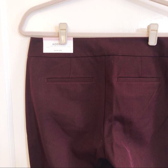 Ann Taylor Maroon Modern Slim Leg Dress Pants - Picture 11 of 12